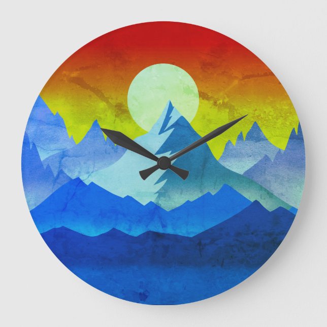 Relógio Grande Montanha Rochosa - Hora do Ouro - Arte Sun (Frente)