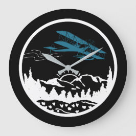 Relógio Grande Montanhas e solários de aviões,Aviação, Minimalist