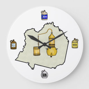 Relógio Grande Moonshine Stand e Jugs Wall Clock