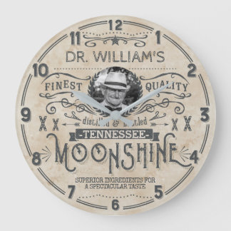 Relógio Grande Moonshine Vintage Hillbilly Medicine Personalizada