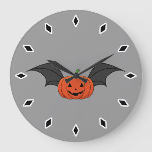 Relógio Grande Morcego de Abóbora de Halloween