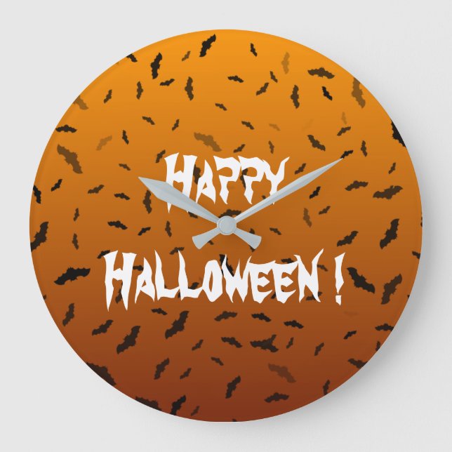 Relógio Grande Morcegos de Halloween (Frente)