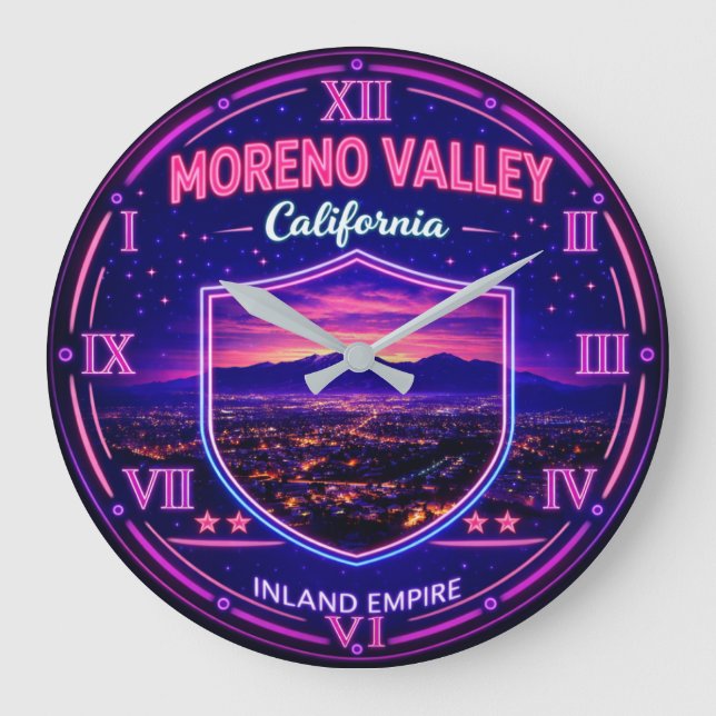 Relógio Grande Moreno Valley California Nightscape (Frente)