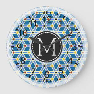 Relógio Grande Mosaic Modern Monogram #2