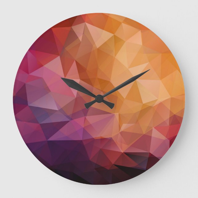 Relógio Grande Mosaico do Triângulo: Vintage Escuro (Frente)