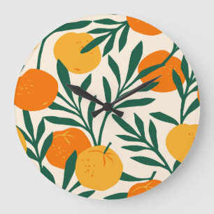 Relógio Grande Mosaico Mandarim: Trendy Citrus Chic