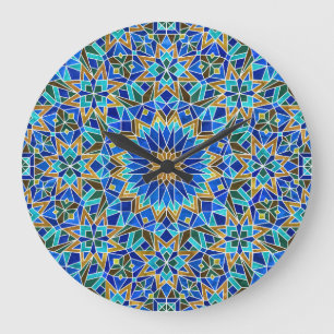Relógio Grande Mosaico marroquino: Design Árabe sem costura