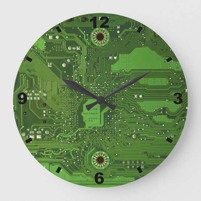 Relógio Grande MOTHERBOARD GREEN Large Round (Frente)