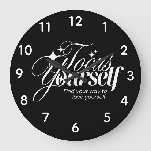 Relógio Grande Motivational Self-Love Wall Clock  (Frente)
