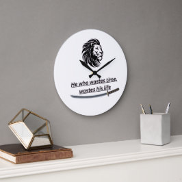 Relógio Grande Motivational Wall Clock – Time Is Precious Quote 