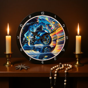 Relógio Grande Motocicleta em movimento