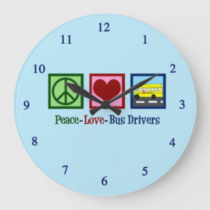 Relógio Grande Motorista de ônibus da Peace Love School
