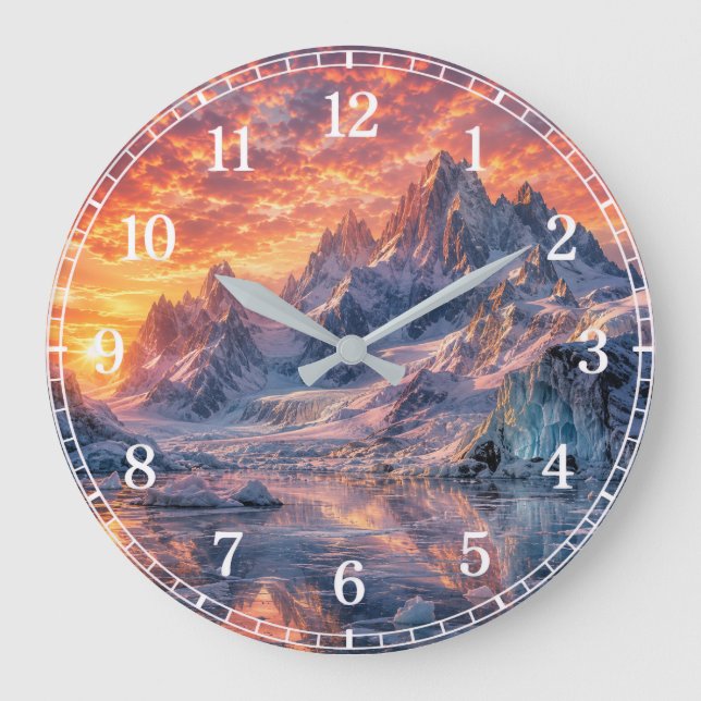 Relógio Grande Mountain Wall Clock — Nature-Inspired Design (Frente)