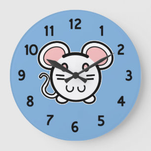 Relógio Grande Mousie branco bonito