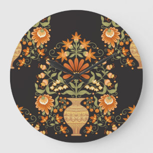 Relógio Grande Mughal Fantasy: Opulência Refletora Floral