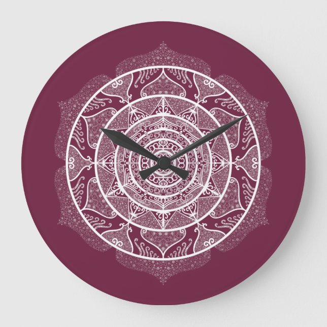 Relógio Grande Mulberry Mandala (Frente)