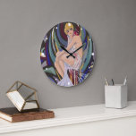 Relógio Grande Mulher Art Déco Vintage com Cortinas por S. Chompr<br><div class="desc">Arte de ilustração vintage art déco imagem da vida diária apresentando uma mulher elegante vestindo um vestido flapper sentada em um sofá cercada por cortinas. Mulher com Cortinas por S. Chompre. "Femmes Modernes, 1926" por S. Chompré é uma série de ilustrações com mulheres contemporâneas da década de 1920 por Samuel...</div>