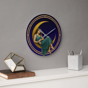 Relógio Grande Mulher Em Lua Crescente