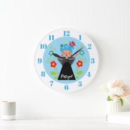 Relógio Grande Mulher fada cantora de caravela portuguesa