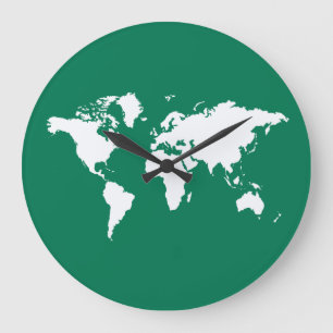 Relógio Grande Mundo elegante esmeralda