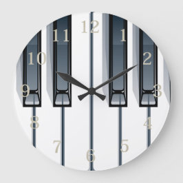 Relógio Grande Música Amadurece Chaves de Piano Redondas Relógios