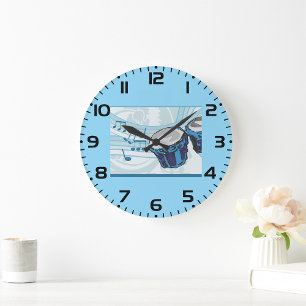 Relógio Grande Música de tambor Blue Bongo