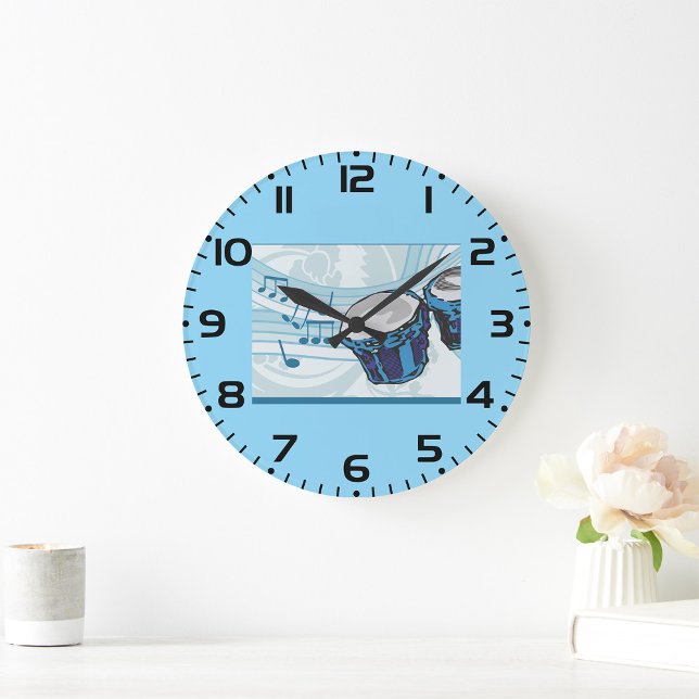 Relógio Grande Música de tambor Blue Bongo (Criador carregado)