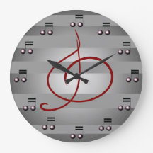 Música Musical Notes Treble Clef Musicians Clock