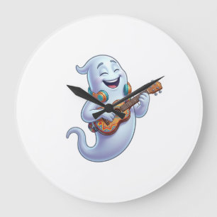 Relógio Grande Músico Fantasma Assustador Arte Musical de Hallowe