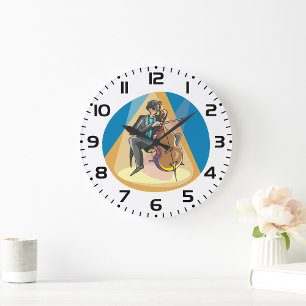 Relógio Grande Músico Tocando O Chello