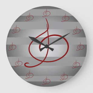 Relógio Grande Músicos musicais Deocr do Clef de triplo da música