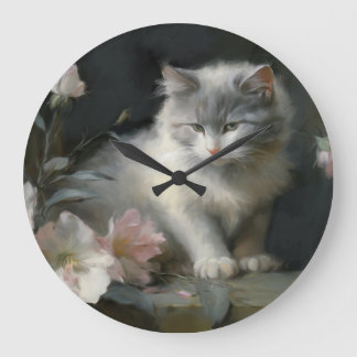 Relógio Grande Na Companhia das Flores, Cinzas E Gatinhos Brancos