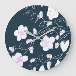 Relógio Grande Na moda Clock Em Branco E Azul