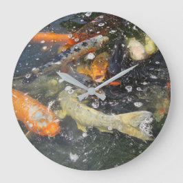 Relógio Grande Nadação de Peixes Koi Japoneses