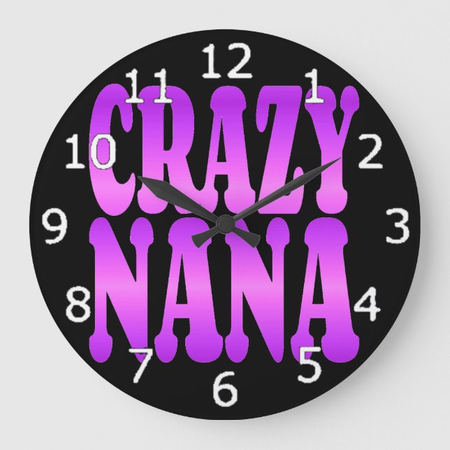 Relógio Grande Nana louca em roxo (Frente)