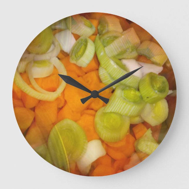 Relógio Grande Não se esqueça de preparar o Veg Wall Clock 2 (Frente)