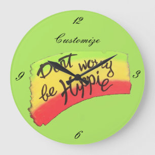 Relógio Grande Não se preocupe em ser Hippie Thunder_Cove