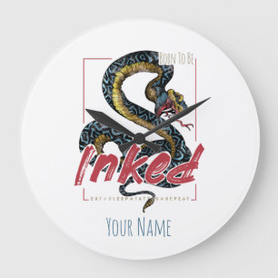 Relógio Grande Nascer A Ser Inked Tatto Design Vintage Cobra