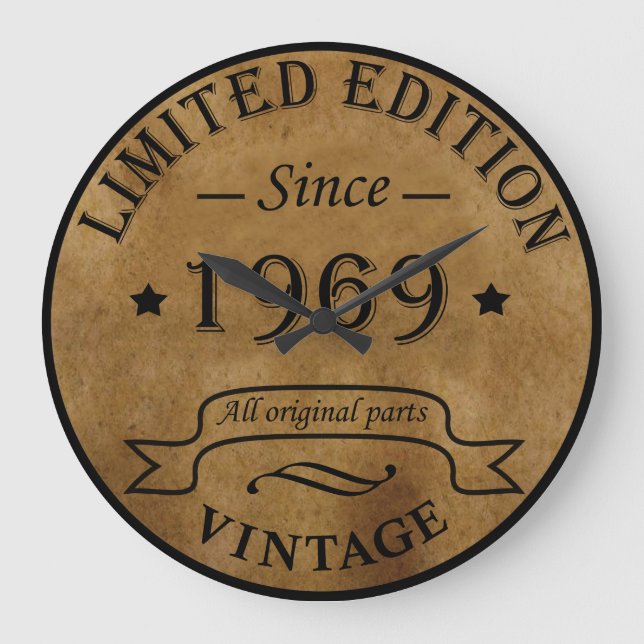 Relógio Grande Nascer em 1969, retrato rústico clássico (Frente)