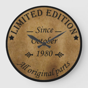 Relógio Grande nascer em outubro de 1980 Vintage aniversário