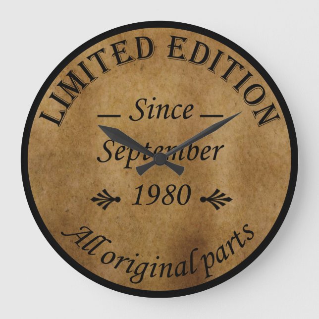 Relógio Grande nascer em setembro de 1980, data de nascimento (Frente)