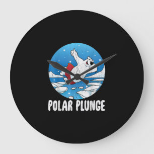 Relógio Grande Natação de inverno do Urso Polar de Gelado Polar