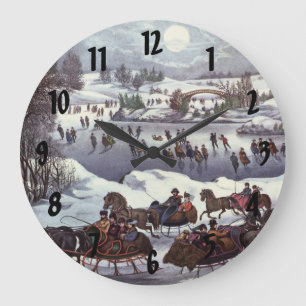 Relógio Grande Natais vintages Dormem, Central Park, no inverno