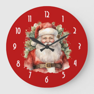 Relógio Grande Natais vintages que Santa Claus sorri