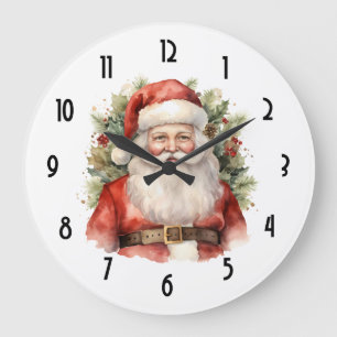 Relógio Grande Natais vintages que Santa Claus sorri