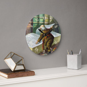 Relógio Grande Natal Antigo, Papai Noel Lista de Meninos Malvados