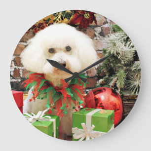 Relógio Grande Natal - Bichon Frise - Harley