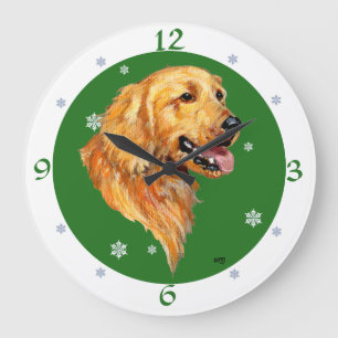 Relógio Grande Natal do golden retriever