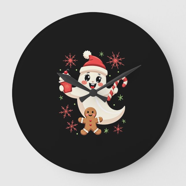 Relógio Grande Natal Feliz Natal Para Presente Fantasma de Natal (Frente)