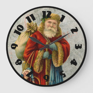 Relógio Grande Natal Papai Noel do pai do estilo do vintage